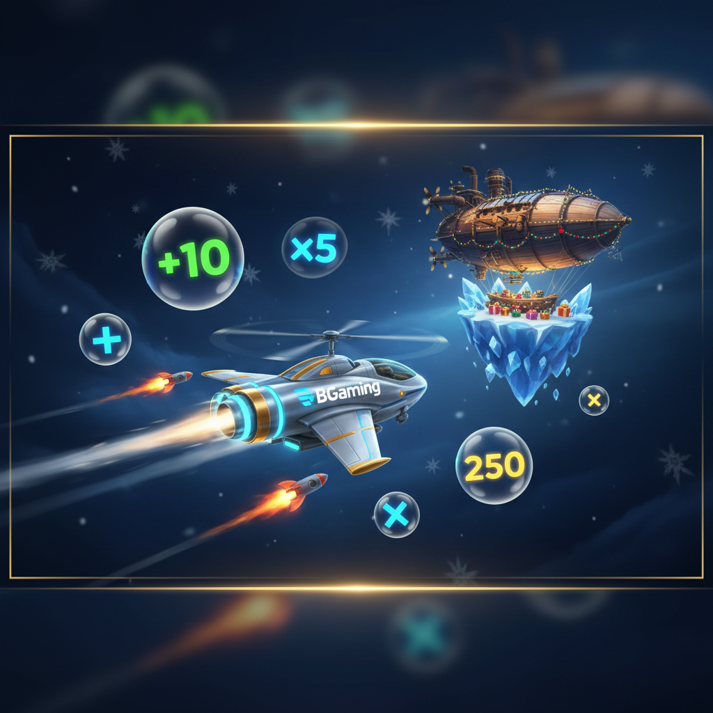 Aviamasters 2 — aereo BGaming che vola raccogliendo moltiplicatori, razzi e numeri durante il volo verso la nave